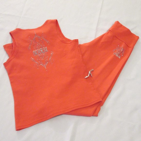 BODY BY BRAZIL VINTAGE CORAL/ORANGE 2PC SEXY PANTS AND TOP – S - Picture 11 of 16